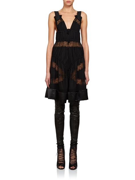 givenchy lace up black dress